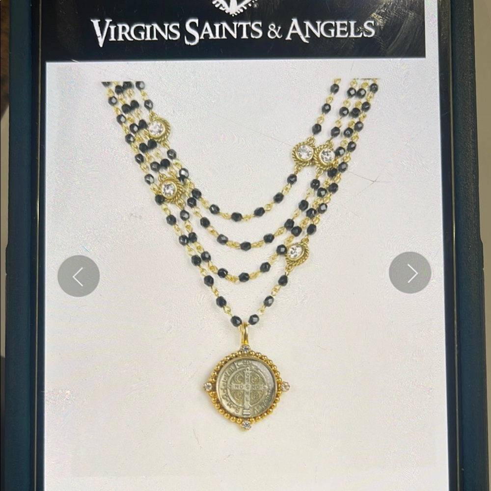 Virgins Saints & Angels Gold and Black Necklace